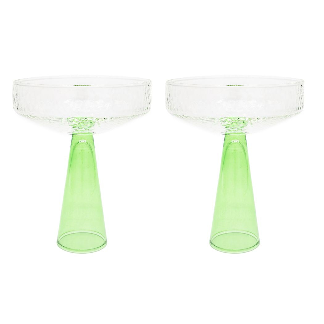 Coupe Claude, helder / groen, set van 2