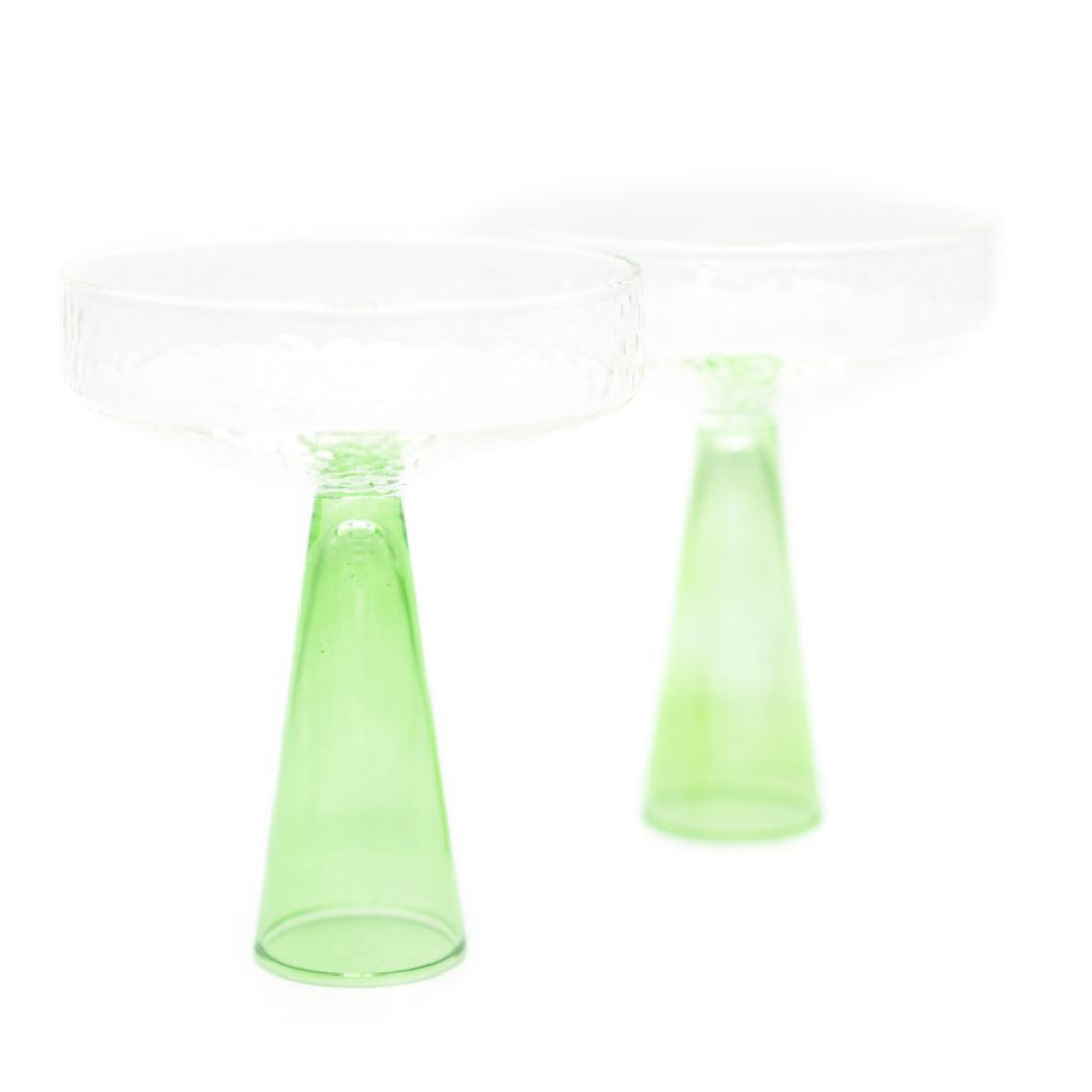 Coupe Claude, helder / groen, set van 2