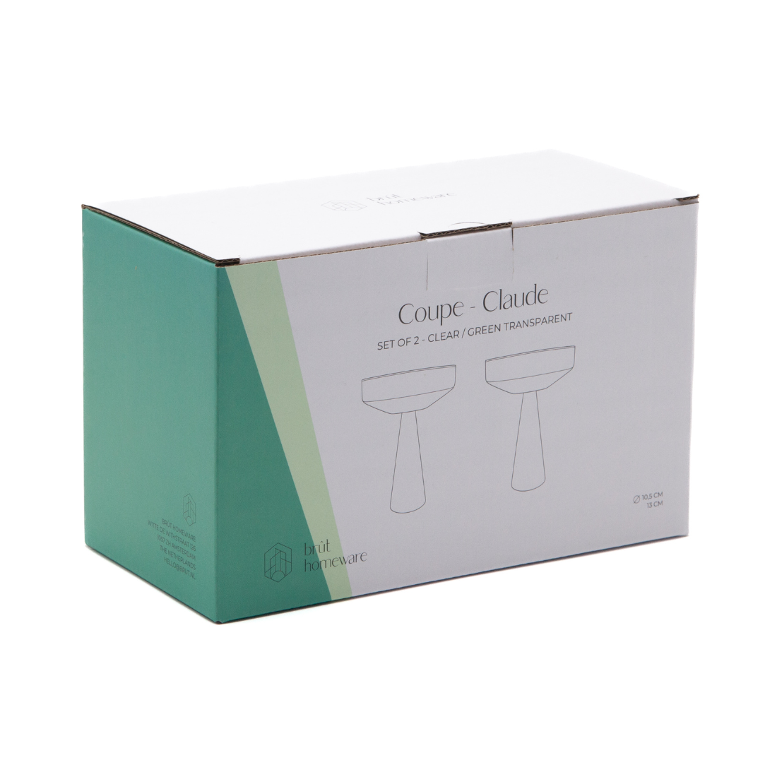 Coupe Claude, helder / groen, set van 2