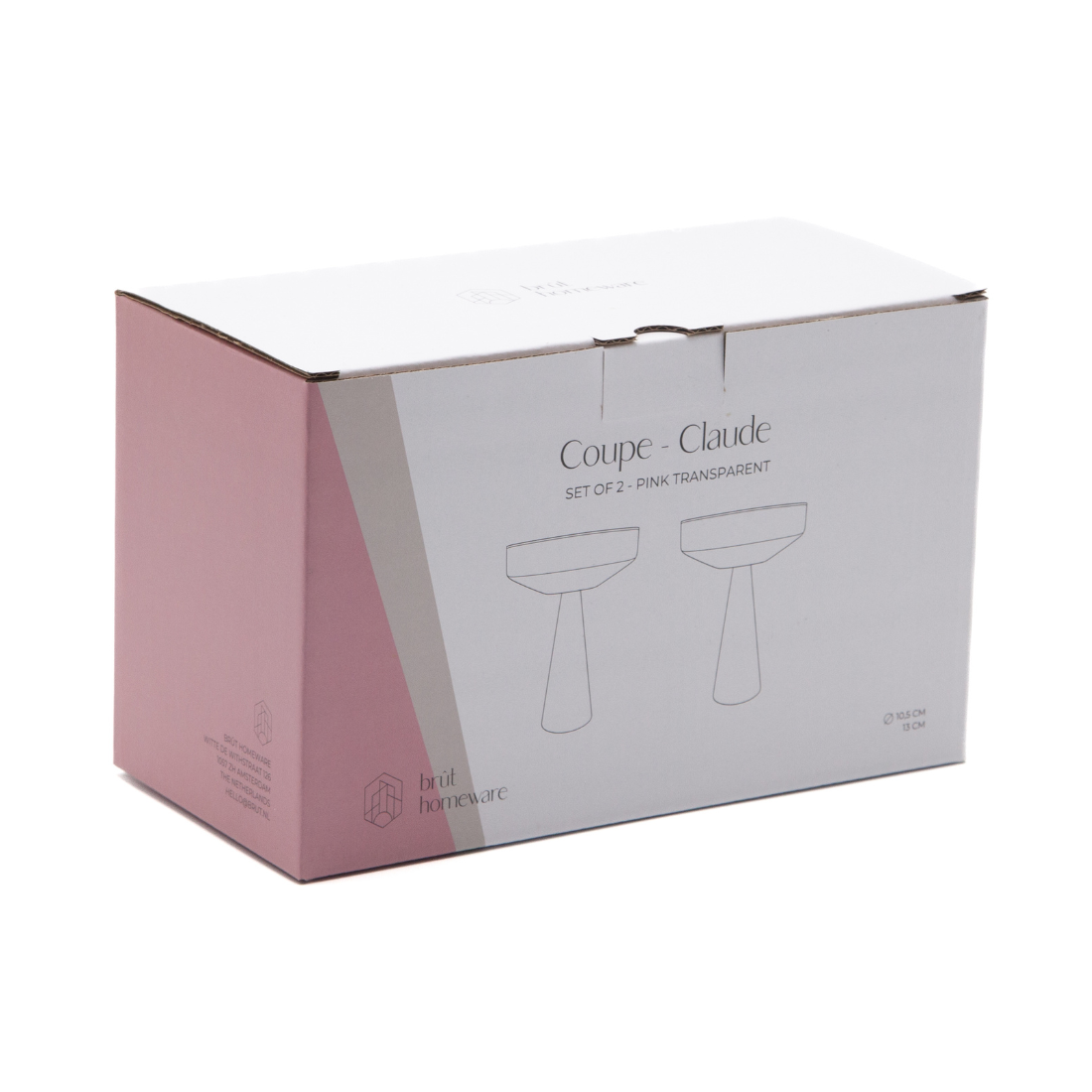 Coupe Claude, roze, set van 2