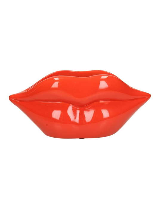 Bloempot rode lippen