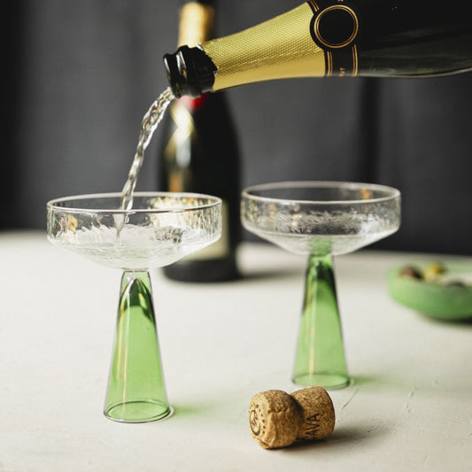 Coupe Claude, helder / groen, set van 2